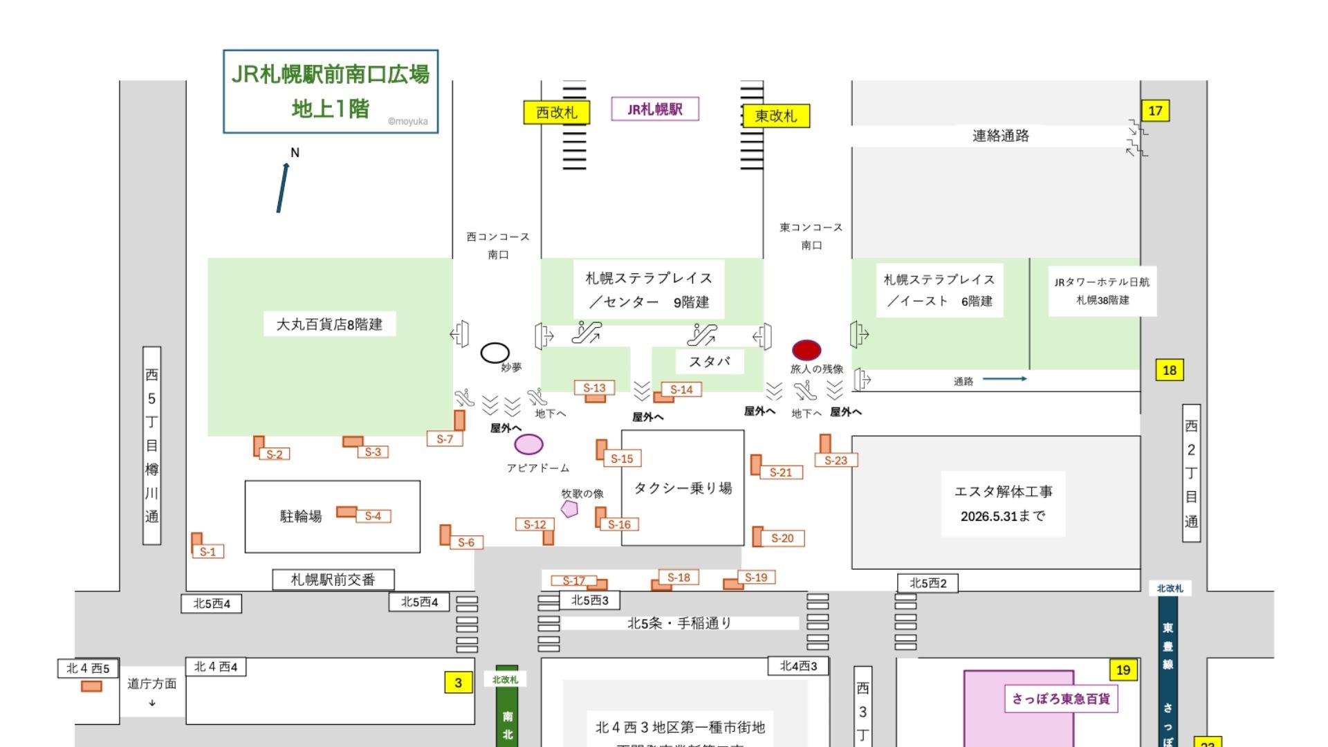 JR札幌駅南口駅前広場略図サムネイル