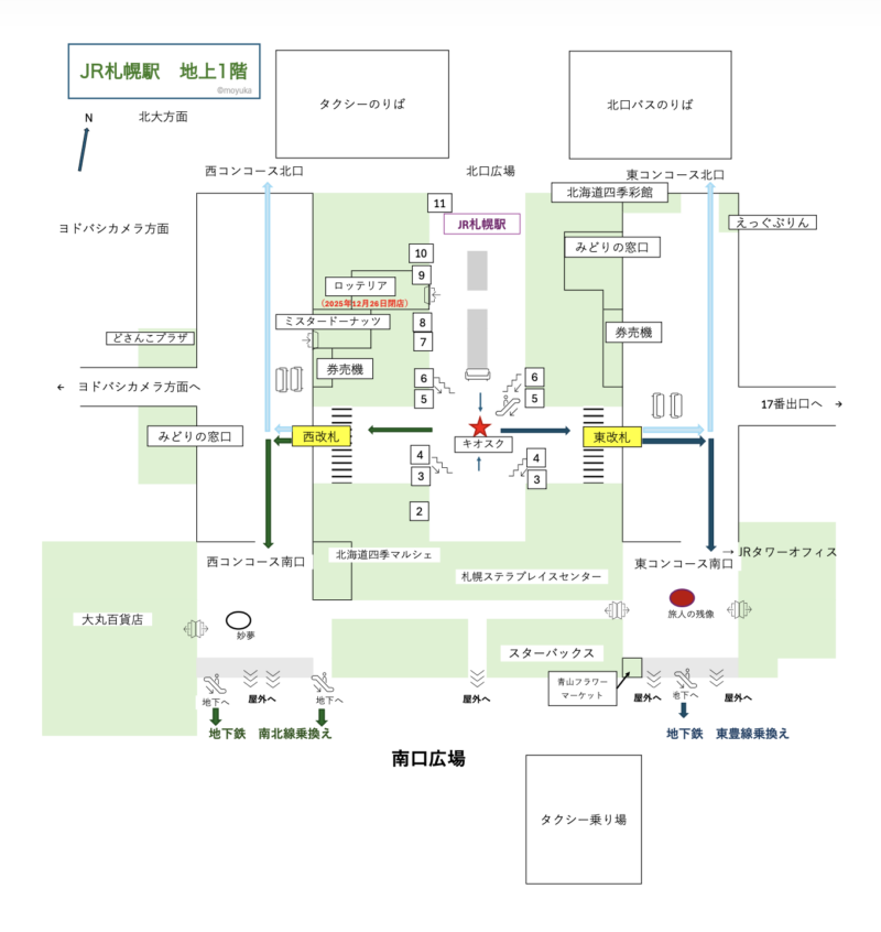 JR札幌駅構内図